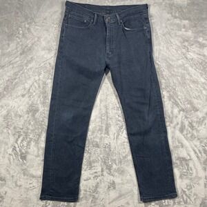 Levi Strauss Mens Black Dark Wash Straight Leg Jeans Size 36(35)x32(31)